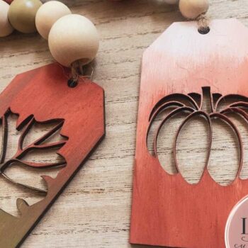 Intra απο ξύλο plywood Χρώμα wenge 3mm-4mm πάχος - Φθινοπωρινό Beaded Garland Tag αποκοπής Δίασταση 15x15 cm INTRAFABR-119533948 - Image 3