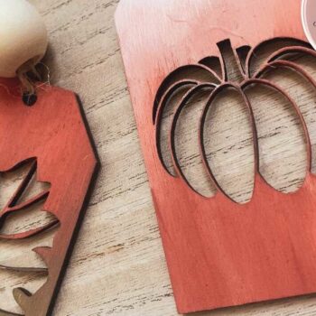 Intra απο ξύλο plywood Χρώμα wenge 3mm-4mm πάχος - Φθινοπωρινό Beaded Garland Tag αποκοπής Δίασταση 15x15 cm INTRAFABR-119533948 - Image 4