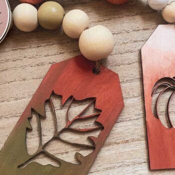 Intra απο ξύλο plywood Χρώμα wenge 3mm-4mm πάχος - Φθινοπωρινό Beaded Garland Tag αποκοπής Δίασταση 15x15 cm INTRAFABR-119533948 - Image 5