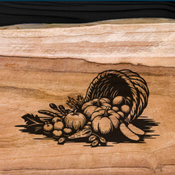 Intra απο ξύλο plywood Χρώμα wenge 3mm-4mm πάχος - Fall Cornucopia Harvest Δίασταση 15x15 cm INTRAFABR-119533957 - Image 3