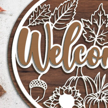 Intra απο ξύλο plywood Χρώμα wenge 3mm-4mm πάχος - Φθινοπωρινή κρεμάστρα πόρτας Δίασταση 20x20 cm INTRAFABR-123339189 - Image 3