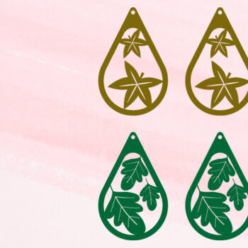 Intra απο ξύλο plywood  Χρώμα wenge 3mm-4mm πάχος - Φθινοπωρινά Σκουλαρίκια | Φθινοπωρινά μπρελόκ Δίασταση 8x2 cm INTRAFABR-96820413 - Image 1