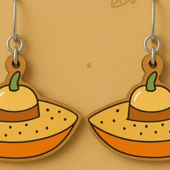 Intra απο ξύλο plywood  Χρώμα wenge 3mm-4mm πάχος - Φθινοπωρινά Σκουλαρίκια Πακέτο Δίασταση 3x3 cm INTRAFABR-98266046 - Image 6