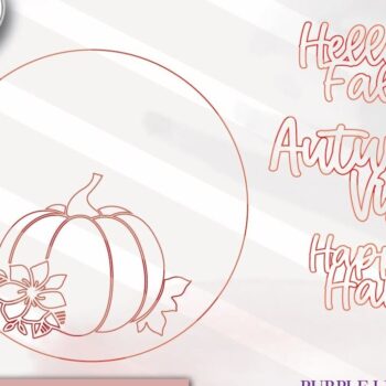 Intra απο ξύλο plywood  Χρώμα wenge 3mm-4mm πάχος - Φθινοπωρινού Floral Pumpkin Laser Δίασταση 4x4 cm INTRAFABR-102362496 - Image 2