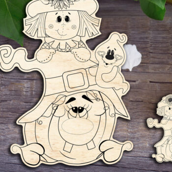 Intra απο ξύλο plywood  Χρώμα wenge 3mm-4mm πάχος - Φθινοπωρινοί φίλοι Δίασταση 20x20 cm INTRAFABR-99068372 - Image 1