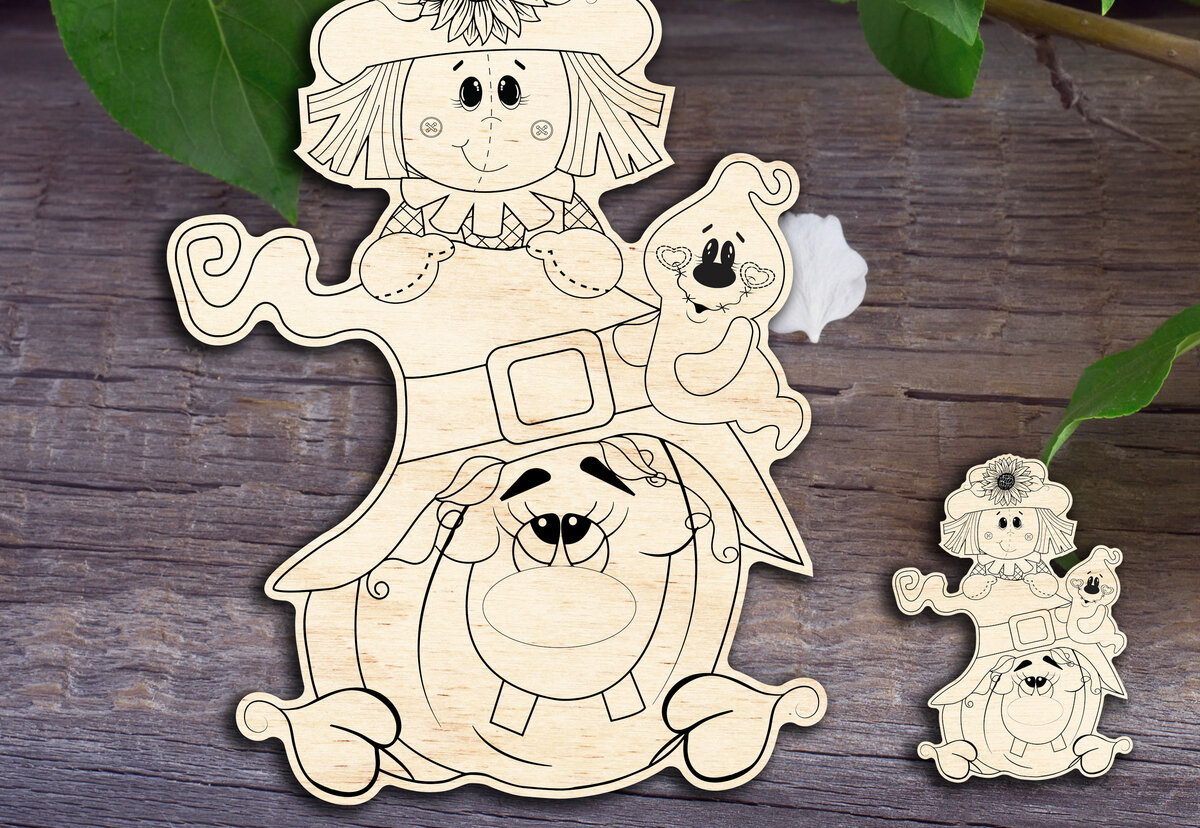 Intra απο ξύλο plywood  Χρώμα wenge 3mm-4mm πάχος - Φθινοπωρινοί φίλοι Δίασταση 20x20 cm INTRAFABR-99068372