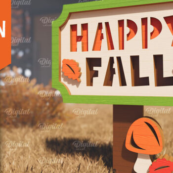 Intra απο ξύλο plywood  Χρώμα wenge 3mm-4mm πάχος - Fall Garden Stake. Σημάδι πτώσης Δίασταση 30x20 cm INTRAFABR-105642164 - Image 1