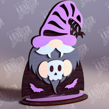 Intra απο ξύλο plywood  Χρώμα wenge 3mm-4mm πάχος - Fall Gnomes | Φθινοπωρινό σχέδιο | CNC Δίασταση 15x15 cm INTRAFABR-70288103 - Image 1