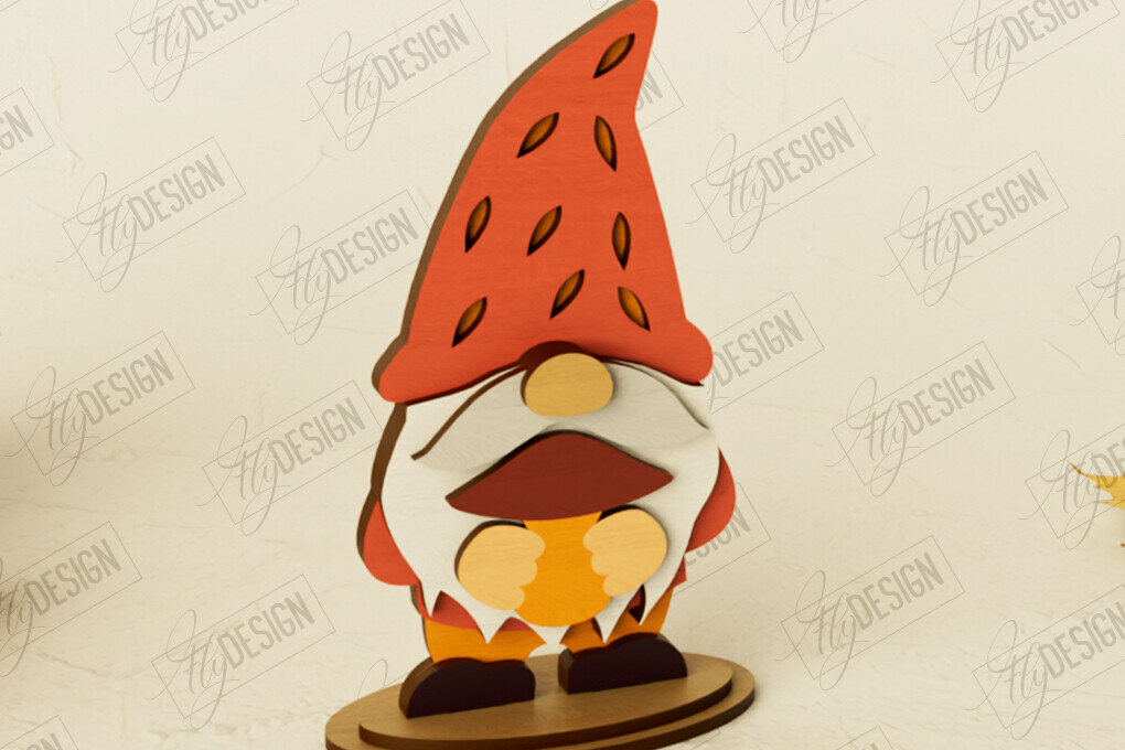 Intra απο ξύλο plywood  Χρώμα wenge 3mm-4mm πάχος - Fall Gnomes | Ημέρα των Ευχαριστιών | Συγκομιδή Δίασταση 15x15 cm INTRAFABR-70291548