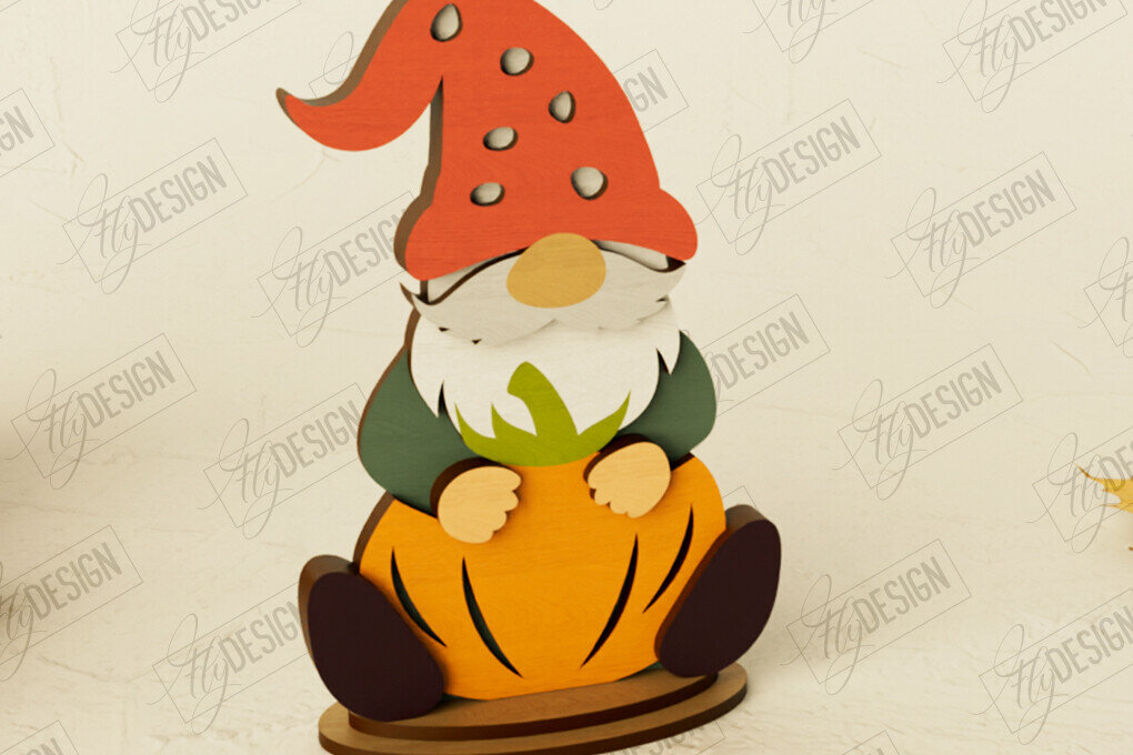 Intra απο ξύλο plywood  Χρώμα wenge 3mm-4mm πάχος - Fall Gnomes | Ημέρα των Ευχαριστιών | Συγκομιδή Δίασταση 15x15 cm INTRAFABR-71785974