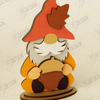 Intra απο ξύλο plywood  Χρώμα wenge 3mm-4mm πάχος - Fall Gnomes | Ημέρα των Ευχαριστιών | Συγκομιδή Δίασταση 15x15 cm INTRAFABR-70291798 - Image 1