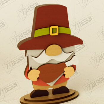 Intra απο ξύλο plywood  Χρώμα wenge 3mm-4mm πάχος - Fall Gnomes | Ημέρα των Ευχαριστιών | Συγκομιδή Δίασταση 15x15 cm INTRAFABR-71786541 - Image 1