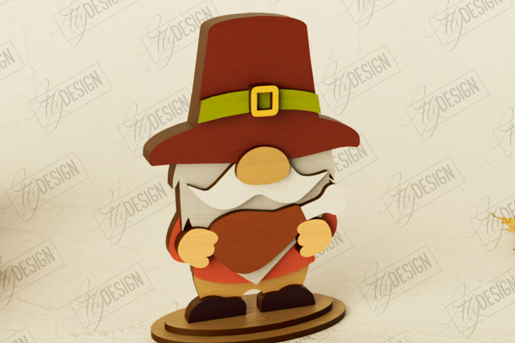 Intra απο ξύλο plywood  Χρώμα wenge 3mm-4mm πάχος - Fall Gnomes | Ημέρα των Ευχαριστιών | Συγκομιδή Δίασταση 15x15 cm INTRAFABR-71786541