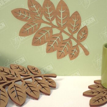 Intra απο ξύλο plywood  Χρώμα wenge 3mm-4mm πάχος - Δέσμη Φθινοπωρινών Φύλλων | Φθινοπωρινά Σύμβολα | CNC Δίασταση 30x20 cm INTRAFABR-80062866 - Image 2