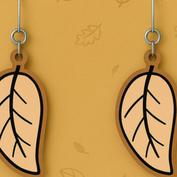 Intra απο ξύλο plywood  Χρώμα wenge 3mm-4mm πάχος - Φθινοπωρινά Σκουλαρίκια Cut File Δίασταση 3x3 cm INTRAFABR-80062882 - Image 1