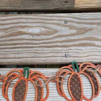 Intra απο ξύλο plywood  Χρώμα wenge 3mm-4mm πάχος - Fall Pumpkin Garland Δίασταση 4x4 cm INTRAFABR-80088405 - Image 5