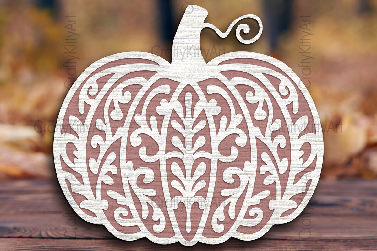 Intra απο ξύλο plywood  Χρώμα wenge 3mm-4mm πάχος - κοπής με λέιζερ Fall Pumpkin Mandala Δίασταση 30x30 cm INTRAFABR-80088411