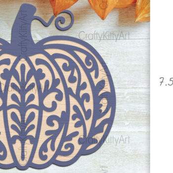 Intra απο ξύλο plywood  Χρώμα wenge 3mm-4mm πάχος - κοπής με λέιζερ Fall Pumpkin Mandala Δίασταση 30x30 cm INTRAFABR-80088411 - Image 2