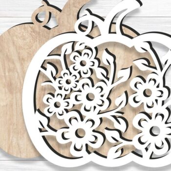 Intra απο ξύλο plywood  Χρώμα wenge 3mm-4mm πάχος - Fall Pumpkins Bundle , κοπής με λέιζερ Δίασταση 15x15 cm INTRAFABR-80089928 - Image 2