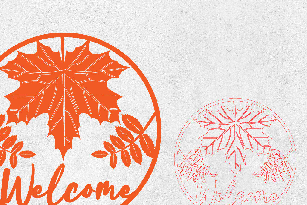 Intra απο ξύλο plywood  Χρώμα wenge 3mm-4mm πάχος - Στρογγυλεμένο σημάδι πτώσης | Φθινοπωρινό σημάδι καλωσορίσματος Δίασταση 30x20 cm INTRAFABR-119335411