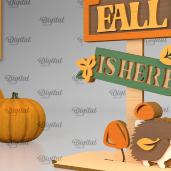 Intra απο ξύλο plywood Χρώμα wenge 3mm-4mm πάχος - Fall Standing Decor LaserCut. Φθινοπωρινό Δίασταση 30x20 cm INTRAFABR-72301164 - Image 1