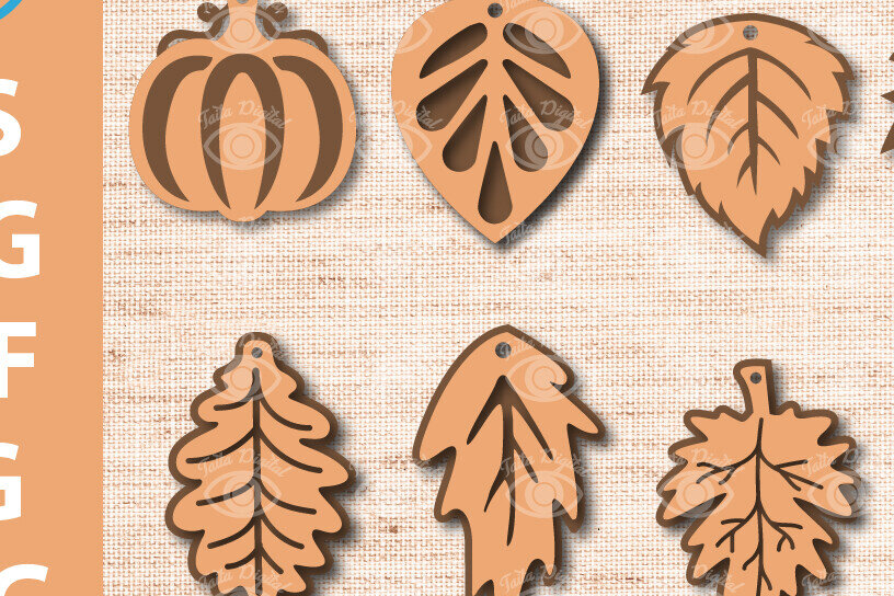 Intra απο ξύλο plywood  Χρώμα wenge 3mm-4mm πάχος - Σχεδιασμός φθινοπωρινού σκουλαρίκια για την ημέρα των ευχαριστιών Δίασταση 3x3 cm INTRAFABR-74261189