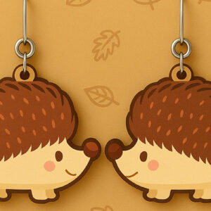 Intra απο ξύλο plywood  Χρώμα wenge 3mm-4mm πάχος - Φθινοπωρινά σκουλαρίκια ομπρέλα Δίασταση 3x3 cm INTRAFABR-32779648