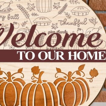Intra απο ξύλο plywood  Χρώμα wenge 3mm-4mm πάχος - Fall Welcome Door Hanger Δίασταση 20x20 cm INTRAFABR-101810898 - Image 1