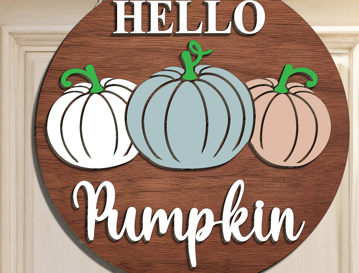 Intra απο ξύλο plywood  Χρώμα wenge 3mm-4mm πάχος - Fall Welcome Sign Cut File Δίασταση 20x20 cm INTRAFABR-30474597