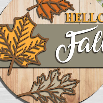 Intra απο ξύλο plywood  Χρώμα wenge 3mm-4mm πάχος - λέιζερ με σημάδι καλωσορίσματος φθινοπώρου Δίασταση 20x20 cm INTRAFABR-66865598 - Image 2