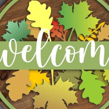 Intra απο ξύλο plywood  Χρώμα wenge 3mm-4mm πάχος - Πινακίδα καλωσορίσματος | Φθινοπωρινό σημάδι Δίασταση 20x20 cm INTRAFABR-66866616 - Image 1