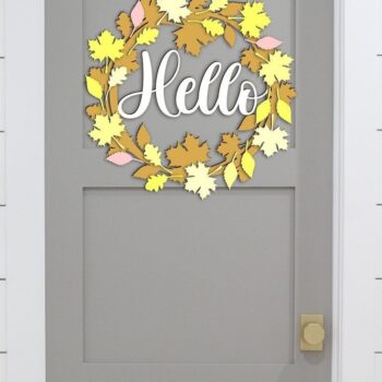 Intra απο ξύλο plywood Χρώμα wenge 3mm-4mm πάχος - Φθινοπωρινό σημάδι καλωσορίσματος Δίασταση 34x37 cm INTRAFABR-66863863 - Image 2