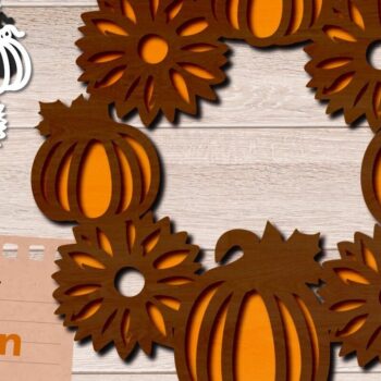 Intra απο ξύλο plywood  Χρώμα wenge 3mm-4mm πάχος - Φθινοπωρινό στεφάνι, κρεμάστρα πόρτας κολοκύθας, φθινόπωρο Δίασταση 30x20 cm INTRAFABR-67524438 - Image 1