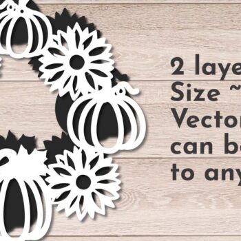 Intra απο ξύλο plywood  Χρώμα wenge 3mm-4mm πάχος - Φθινοπωρινό στεφάνι, κρεμάστρα πόρτας κολοκύθας, φθινόπωρο Δίασταση 30x20 cm INTRAFABR-67524438 - Image 2