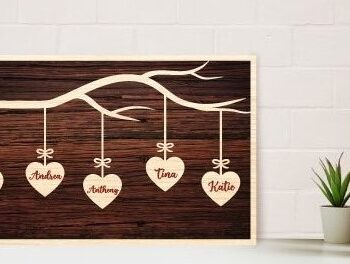 Intra απο ξύλο plywood  Χρώμα wenge 3mm-4mm πάχος - πινακίδα πλαισίου Famile Tree Δίασταση 20x25 cm INTRAFABR-67503697 - Image 3