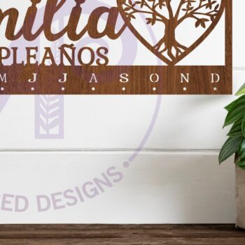 Intra απο ξύλο plywood  Χρώμα wenge 3mm-4mm πάχος - Οικογενειακό ημερολόγιο γενεθλίων Laser Δίασταση 40x50 cm INTRAFABR-74573574 - Image 2