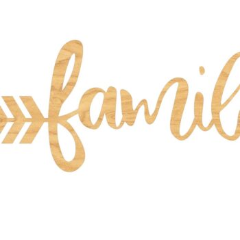 Intra απο ξύλο plywood  Χρώμα wenge 3mm-4mm πάχος - Οικογενειακό βέλος για κόφτη λέιζερ Δίασταση 20x20 cm INTRAFABR-60934361 - Image 1