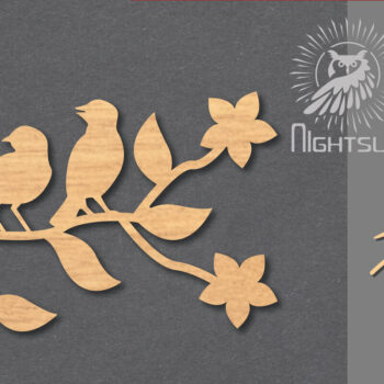 Intra απο ξύλο plywood Χρώμα wenge 3mm-4mm πάχος - Family Bird Decoration 1 Δίασταση 20x20 cm INTRAFABR-60930481 - Image 1