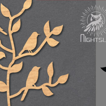 Intra απο ξύλο plywood  Χρώμα wenge 3mm-4mm πάχος - Διακόσμηση Family Birds 1 Δίασταση 20x20 cm INTRAFABR-41730443 - Image 1