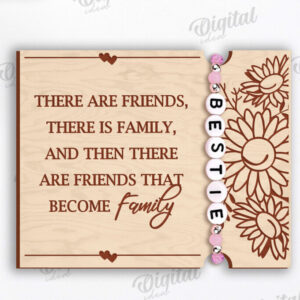 Intra απο ξύλο plywood  Χρώμα wenge 3mm-4mm πάχος - Οικογενειακή θήκη βραχιολιού κοπής με λέιζερ Δίασταση 4x4 cm INTRAFABR-82295513