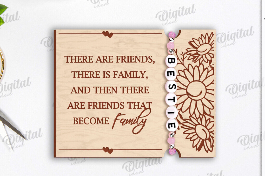 Intra απο ξύλο plywood  Χρώμα wenge 3mm-4mm πάχος - Οικογενειακή θήκη βραχιολιού κοπής με λέιζερ Δίασταση 4x4 cm INTRAFABR-82295513