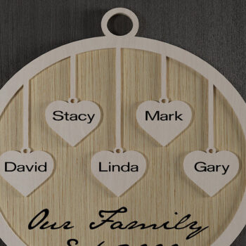 Intra απο ξύλο plywood  Χρώμα wenge 3mm-4mm πάχος - Πίνακες γενεθλίων οικογενειακών εορτασμών 480 Δίασταση 30x20 cm INTRAFABR-28543099 - Image 5