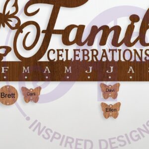 Intra απο ξύλο plywood  Χρώμα wenge 3mm-4mm πάχος - Ημερολόγιο οικογενειακών εορτασμών πεταλούδων Δίασταση 40x50 cm INTRAFABR-33019669