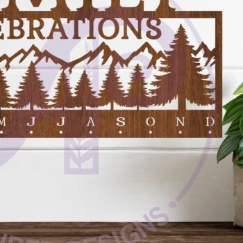 Intra απο ξύλο plywood  Χρώμα wenge 3mm-4mm πάχος - Ημερολόγιο οικογενειακών γιορτών Laser Δίασταση 40x50 cm INTRAFABR-28695939 - Image 1