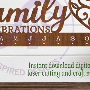 Intra απο ξύλο plywood  Χρώμα wenge 3mm-4mm πάχος - Οικογενειακές γιορτές Ημερολόγιο Vine Heart Δίασταση 40x50 cm INTRAFABR-28695392