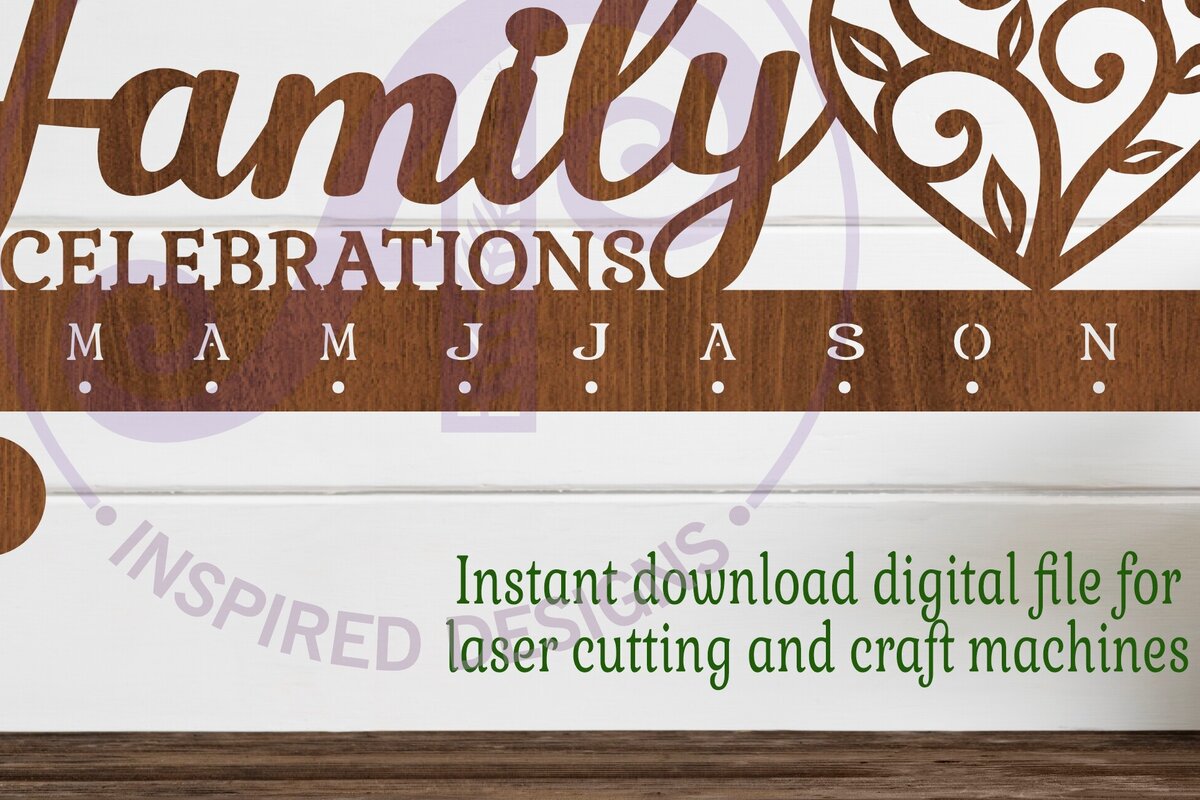 Intra απο ξύλο plywood  Χρώμα wenge 3mm-4mm πάχος - Οικογενειακές γιορτές Ημερολόγιο Vine Heart Δίασταση 40x50 cm INTRAFABR-28695392