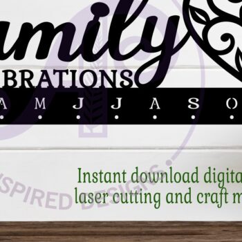 Intra απο ξύλο plywood  Χρώμα wenge 3mm-4mm πάχος - Οικογενειακές γιορτές Ημερολόγιο Vine Heart Δίασταση 40x50 cm INTRAFABR-28695392 - Image 2