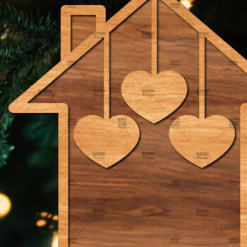 Intra απο ξύλο plywood  Χρώμα wenge 3mm-4mm πάχος - Οικογενειακή Χριστουγεννιάτικη Διακόσμηση Δίασταση 20x20 cm INTRAFABR-28693506 - Image 1