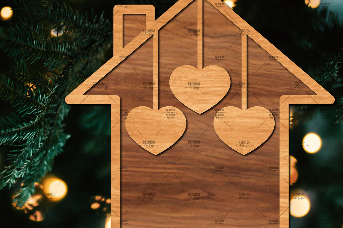 Intra απο ξύλο plywood  Χρώμα wenge 3mm-4mm πάχος - Οικογενειακή Χριστουγεννιάτικη Διακόσμηση Δίασταση 20x20 cm INTRAFABR-28693506