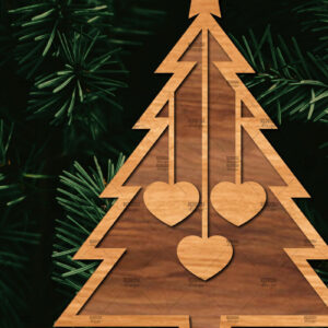 Intra απο ξύλο plywood  Χρώμα wenge 3mm-4mm πάχος - Οικογενειακή Χριστουγεννιάτικη Διακόσμηση Δίασταση 20x20 cm INTRAFABR-74665498